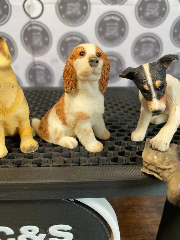 Bundle of Cute Dog Ornament Miniature Statue Cake Topper Decor Animal Figure Toy