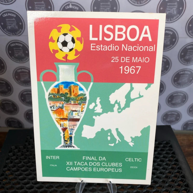 Celtic FC V Inter 1967 European Cup Postcard Original Programme Theme Football