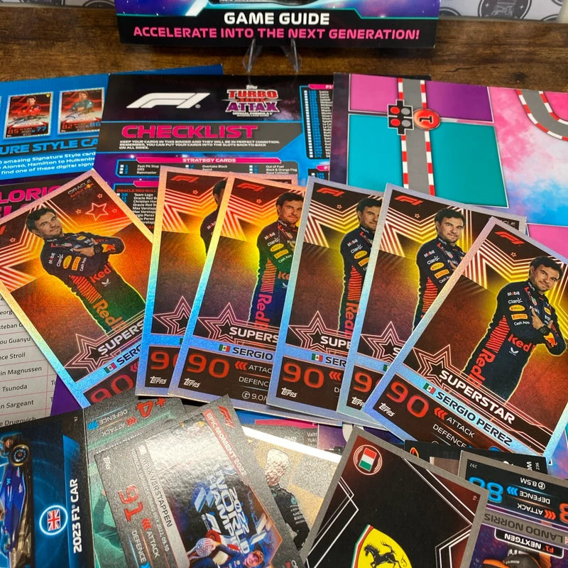 Topps Turbo Attax Formula 1 2023 Bundle Job Lot 120 Cards Game Guide Jumbo Cards