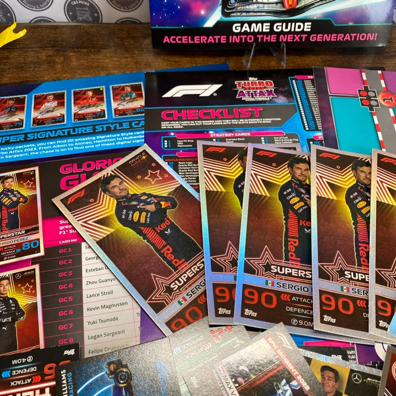 Topps Turbo Attax Formula 1 2023 Bundle Job Lot 120 Cards Game Guide Jumbo Cards