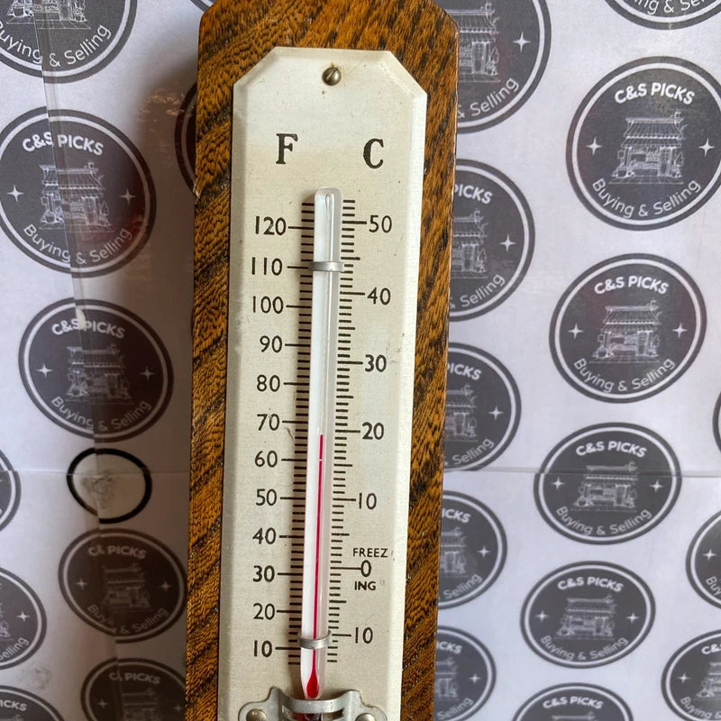Vintage Shortland SB Barometer Thermometer Wood gift mancave bar country house