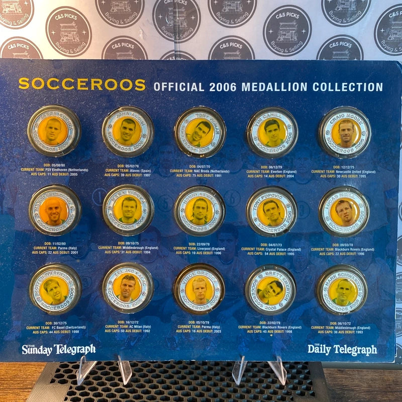 2006 Australian Socceroos Medallion Collection Set 15x World Cup Football issues