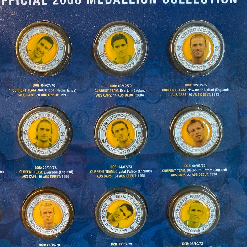 2006 Australian Socceroos Medallion Collection Set 15x World Cup Football issues