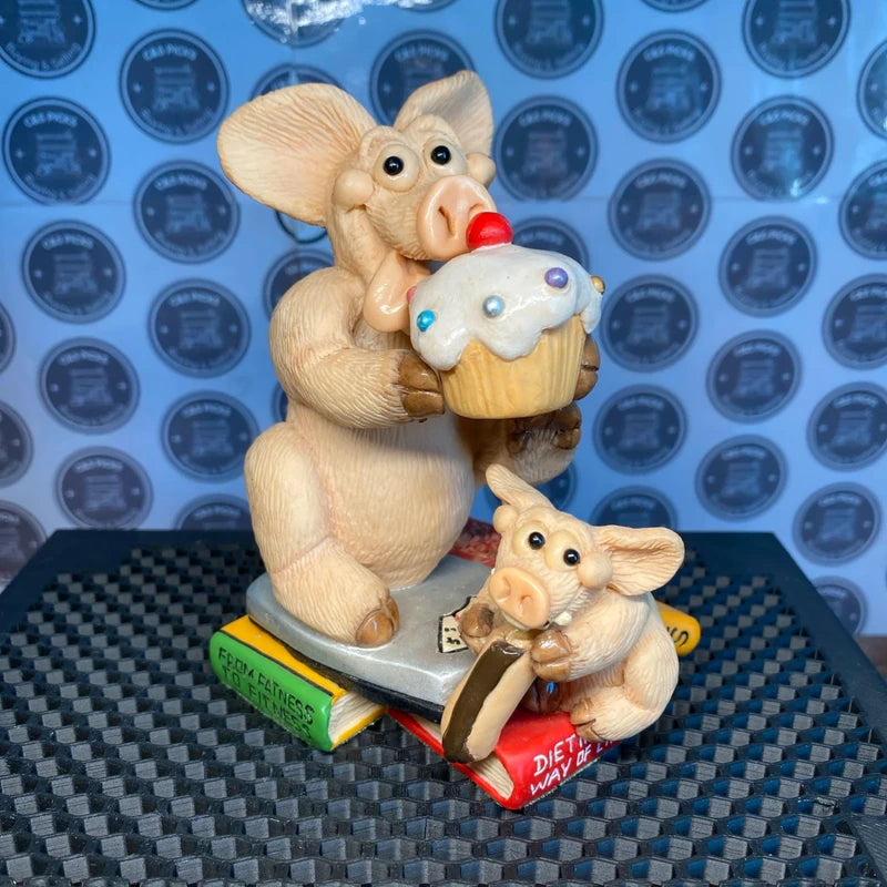 Vintage Piggin' Munchies Figurine Ornament Collectors Club Funny Diet Gift Decor