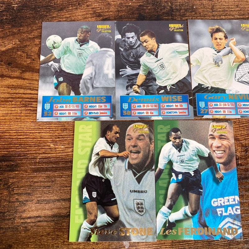 Vintage Panini Gold Collection 1996 Football Cards England Barnes Neville Wise
