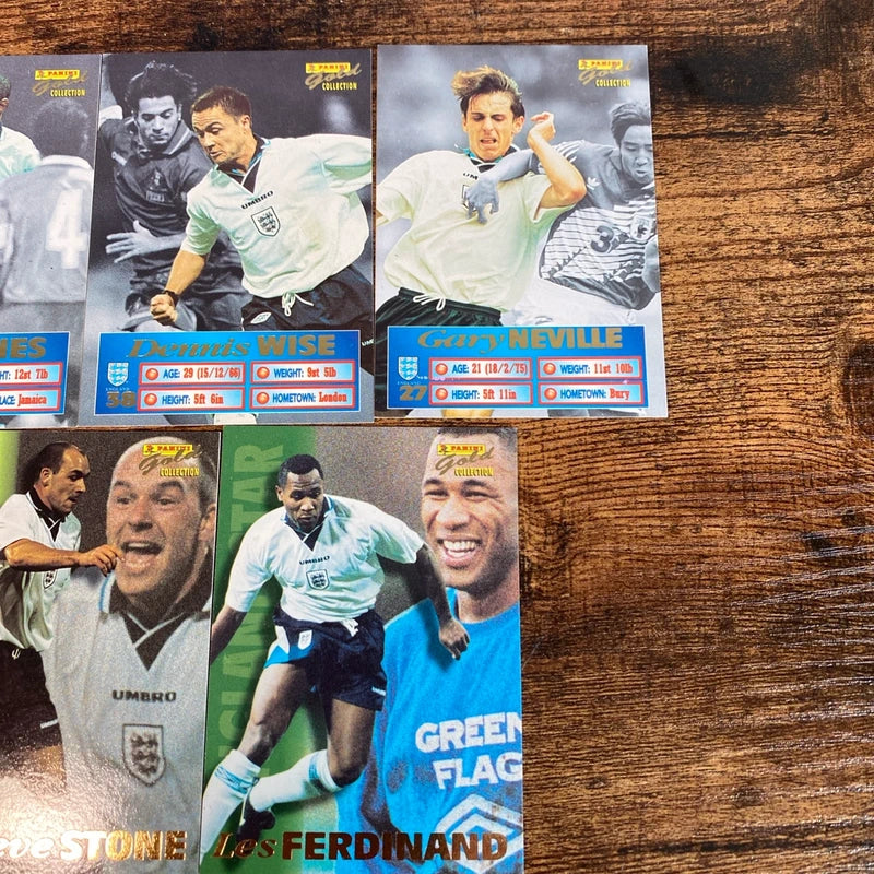 Vintage Panini Gold Collection 1996 Football Cards England Barnes Neville Wise