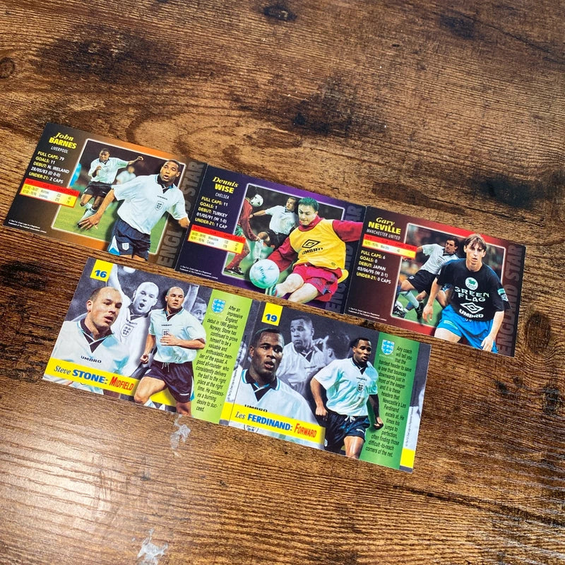 Vintage Panini Gold Collection 1996 Football Cards England Barnes Neville Wise