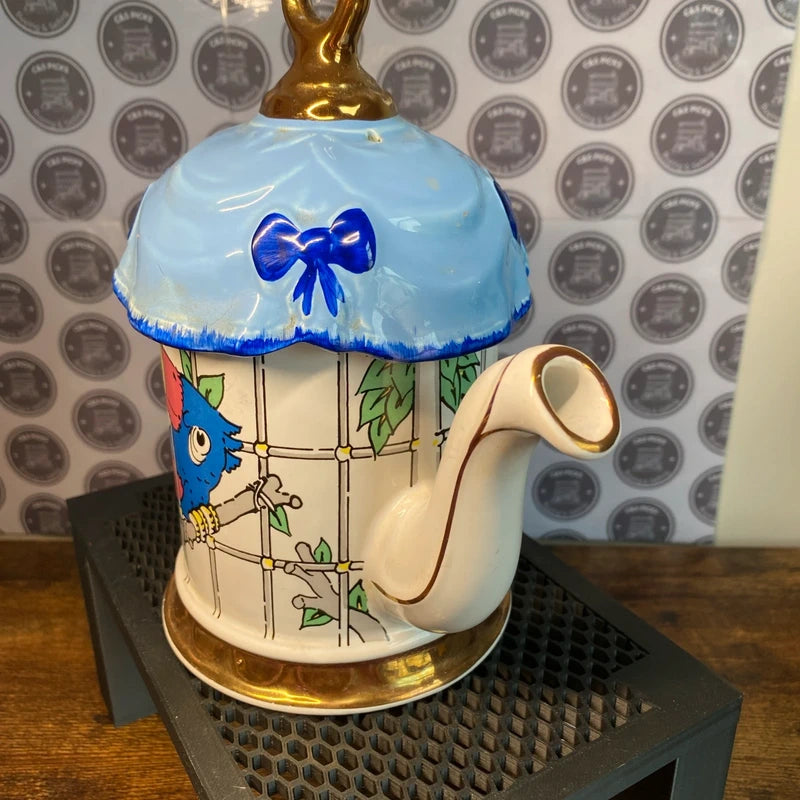Vintage Price Kensington Parrot In Cage Teapot Rare 80s England Bird Home Decor