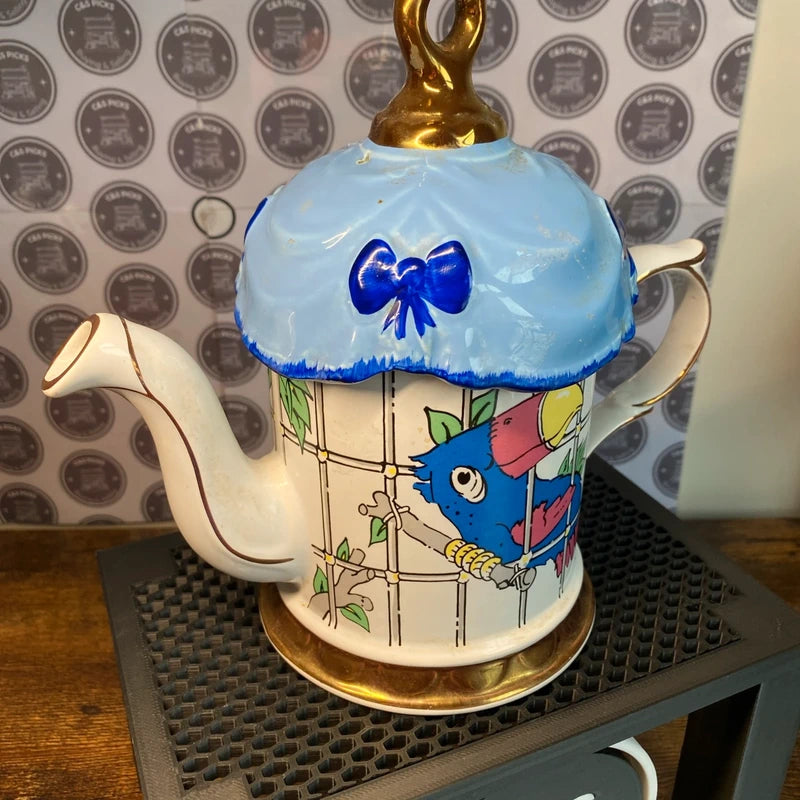 Vintage Price Kensington Parrot In Cage Teapot Rare 80s England Bird Home Decor