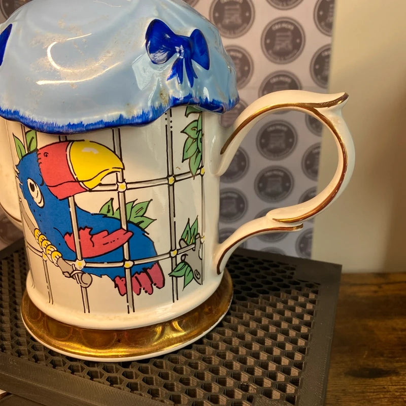 Vintage Price Kensington Parrot In Cage Teapot Rare 80s England Bird Home Decor