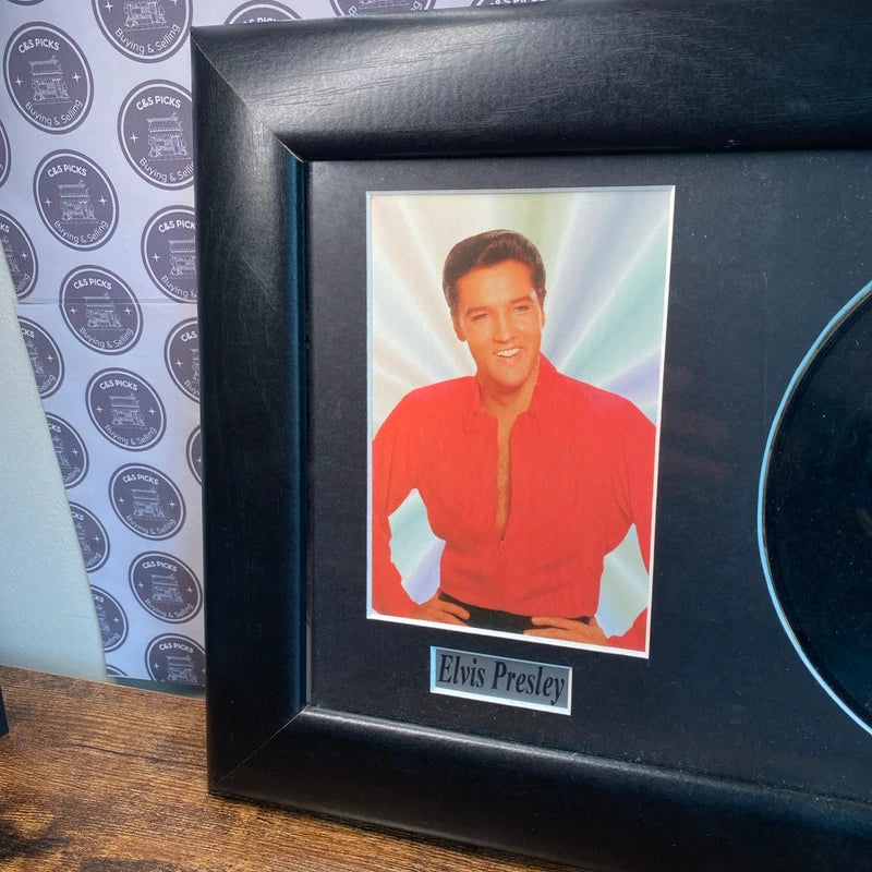 Vintage Framed Elvis Presley Photo & Record LP My Way RCA Mancave Bar Prop Decor