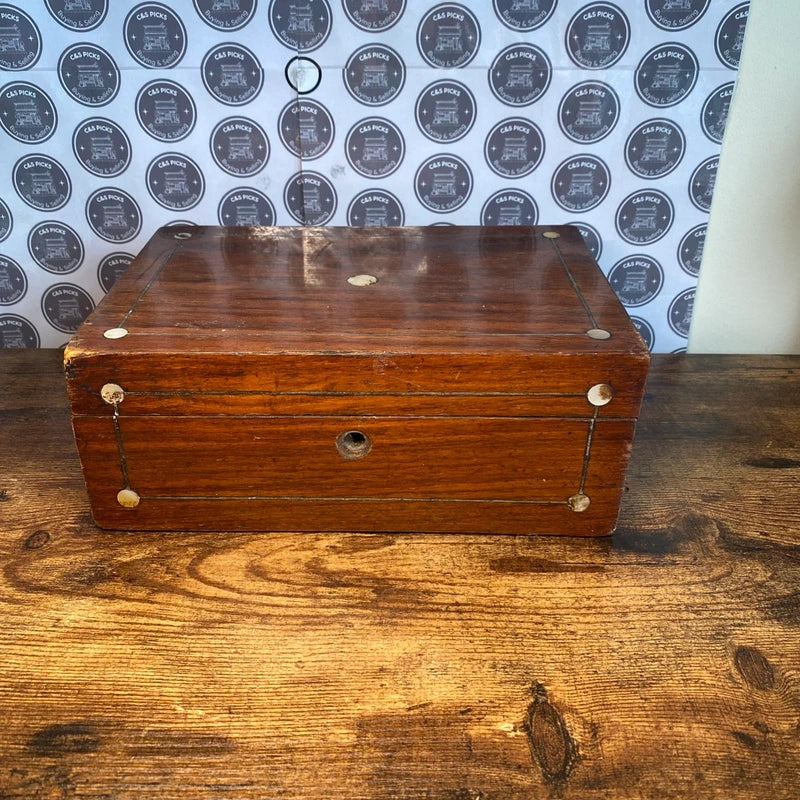 Vintage Rustic Wooden Treasure Chest Jewellery Box Trinkets Letter Storage Decor