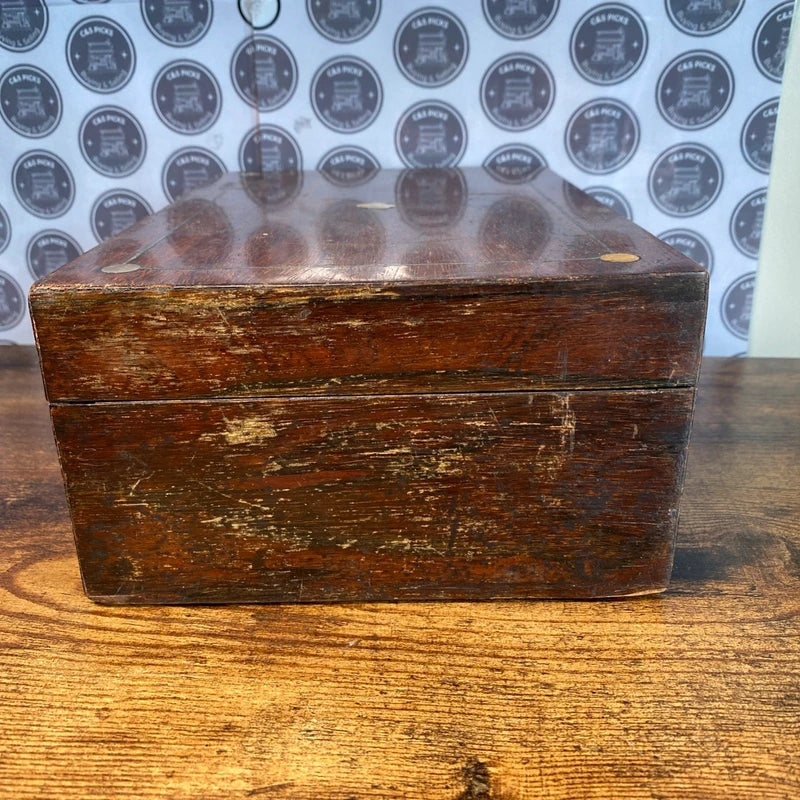 Vintage Rustic Wooden Treasure Chest Jewellery Box Trinkets Letter Storage Decor