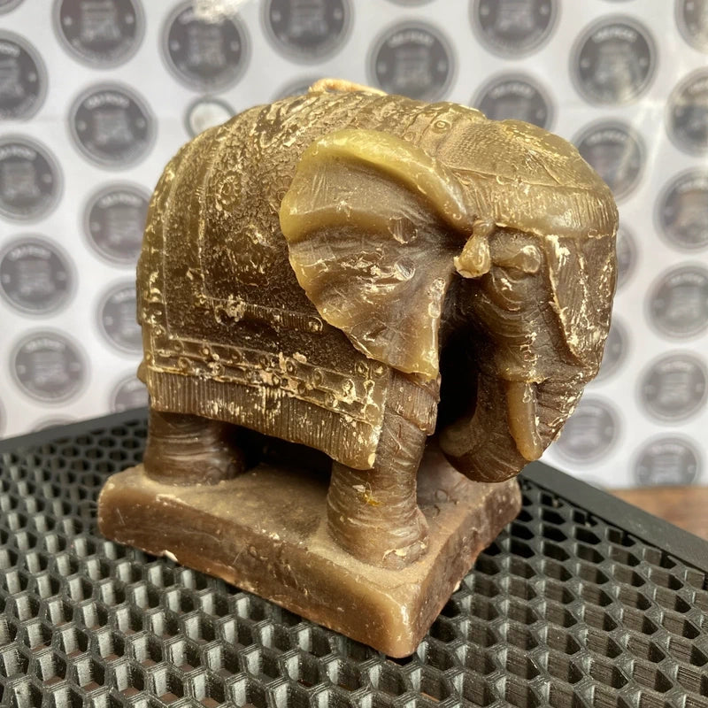 Vintage Hand-Carved Soapstone Elephant Figurine Sculpture Ornament Animal Decor