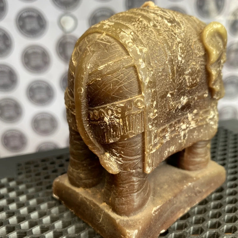 Vintage Hand-Carved Soapstone Elephant Figurine Sculpture Ornament Animal Decor