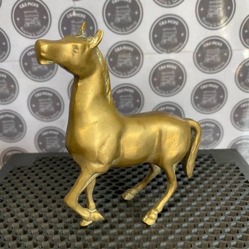 Beautiful Vintage Brass Horse Statue Decor collectible brass animal in stride