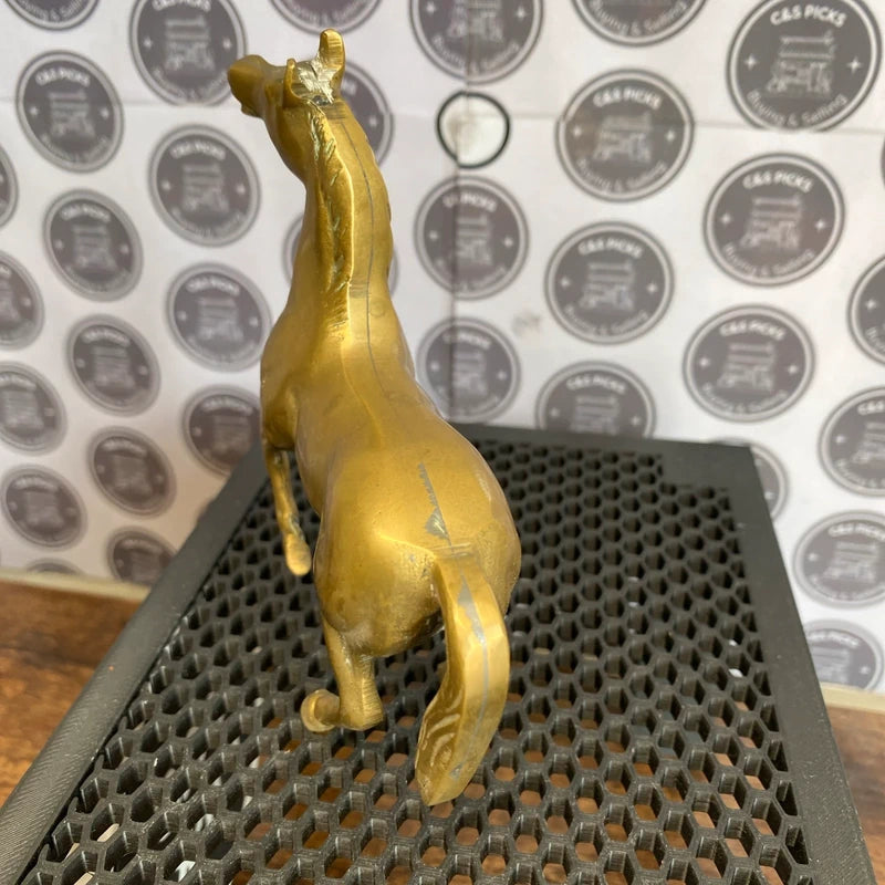Beautiful Vintage Brass Horse Statue Decor collectible brass animal in stride
