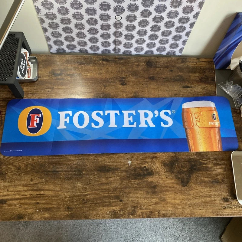 Fosters Lager Good Call Bar Runner Beer Drip Mat Large ManCave Home Bar Pub 80cm