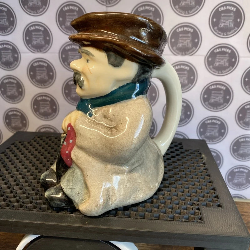 Vintage Roy Kirkham Pottery Character Toby Jug Poorman Mancave Home Bar Man Cave