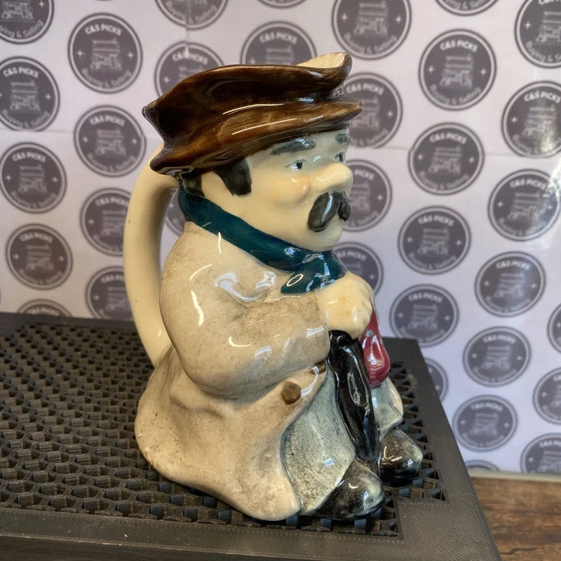 Vintage Roy Kirkham Pottery Character Toby Jug Poorman Mancave Home Bar Man Cave