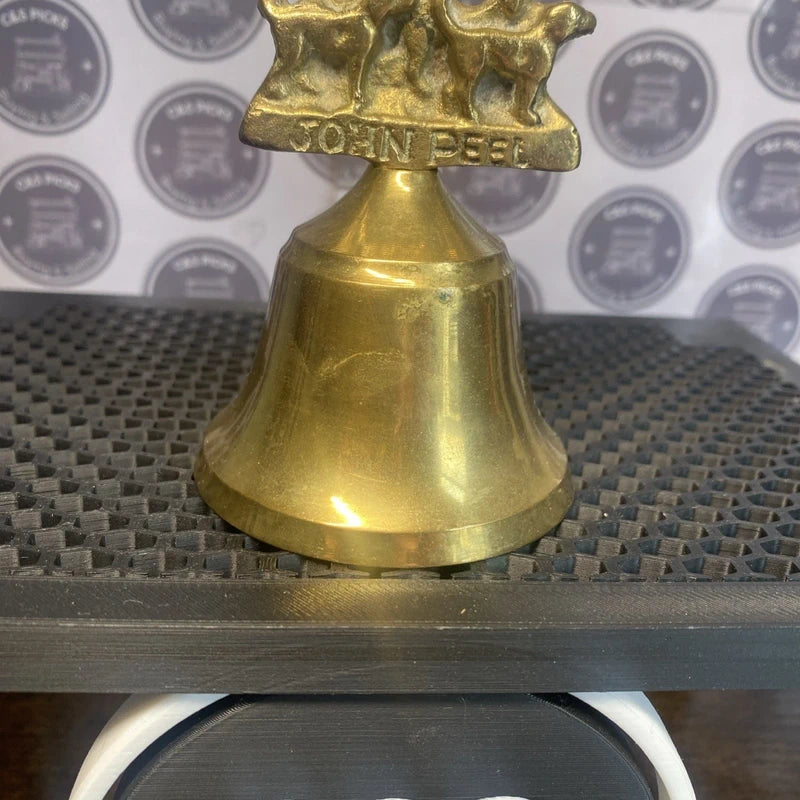 Vintage Brass John Peel Hand Bell Horse & Dogs Collectible Decor Prop Gift UK