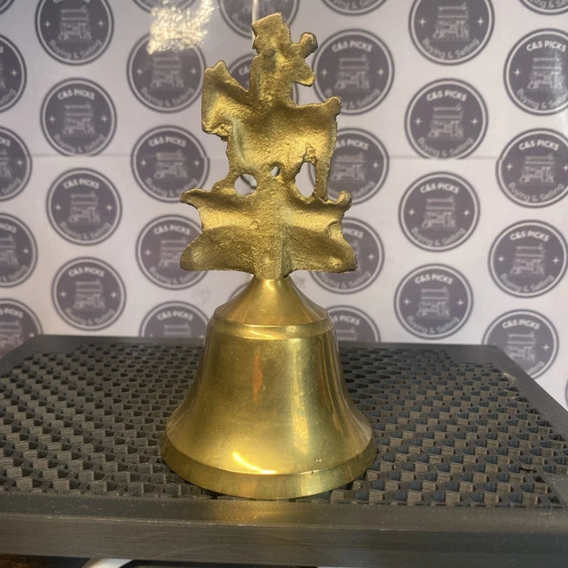 Vintage Brass John Peel Hand Bell Horse & Dogs Collectible Decor Prop Gift UK