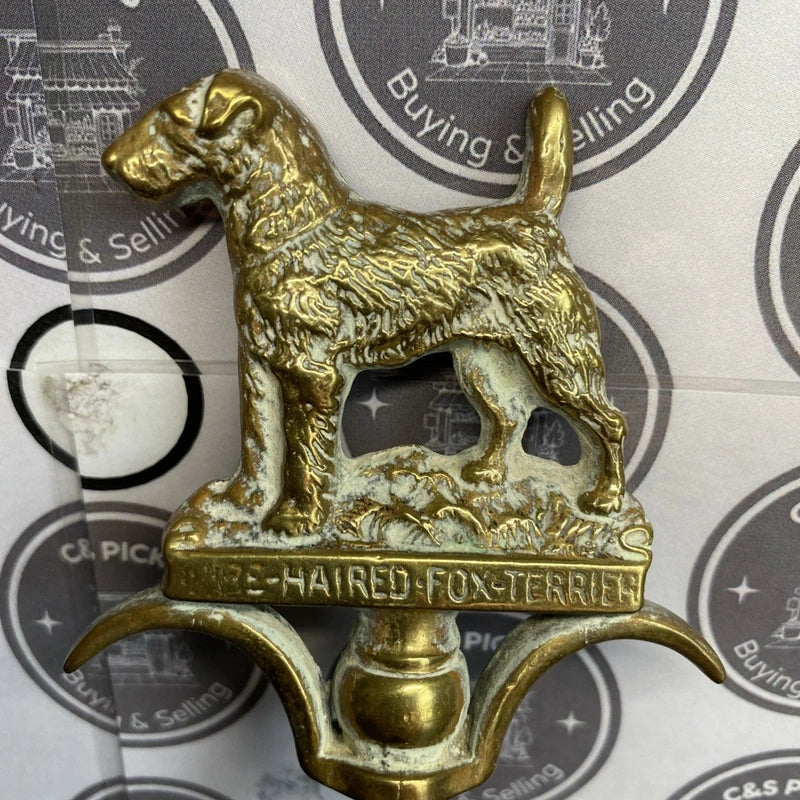 Vintage Brass Corkscrew Wine Bottle Opener Fox Terrier Dog Mancave Home Bar Pub