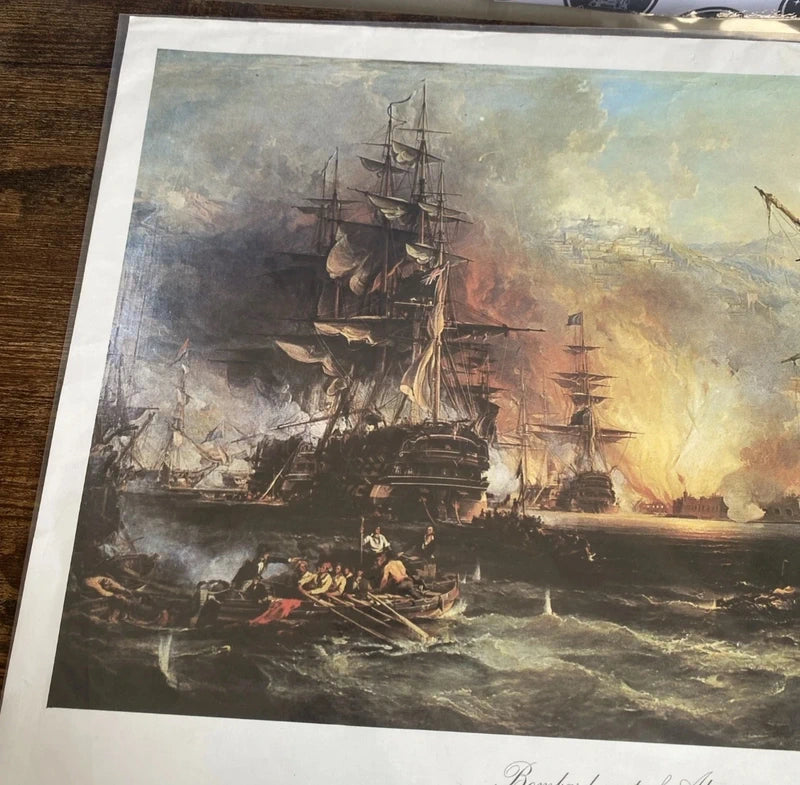 Bombardment of Algiers Chevron History Print War Memorabilia Ships Nautical Art