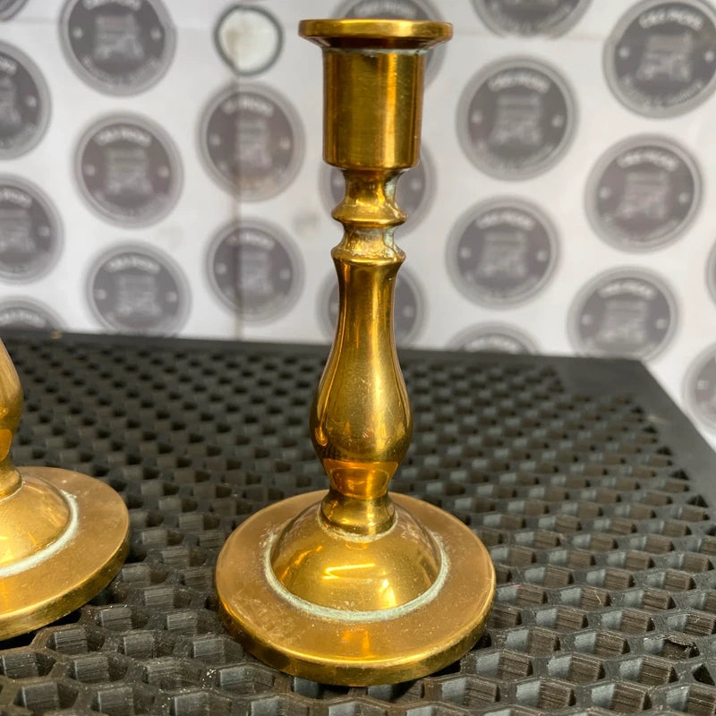 Vintage Peerage Brass Candlesticks Pair Mini Taper Holders Home Decor Prop