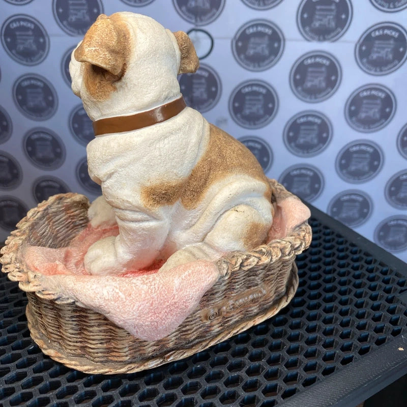 Vintage Leonardo Collection English Bulldog Dog Ornament Figurine Decor Mancave