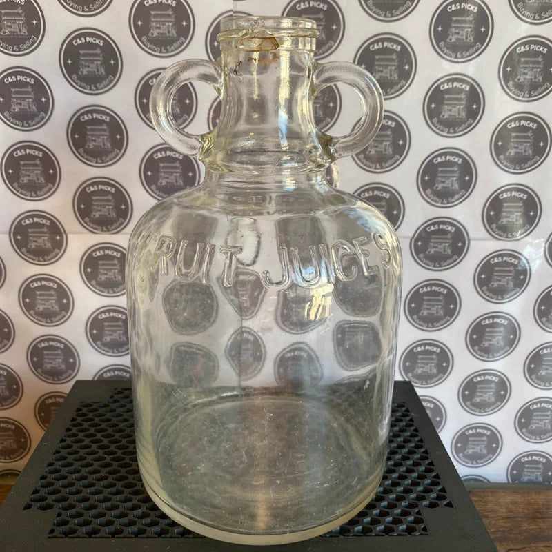 Vintage Large Glass St Antons Fruit Juices Jug Pitcher Vase Retro Kitsch Decor