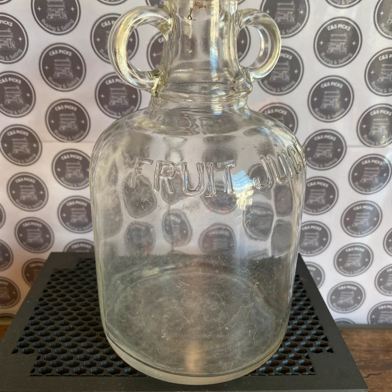 Vintage Large Glass St Antons Fruit Juices Jug Pitcher Vase Retro Kitsch Decor