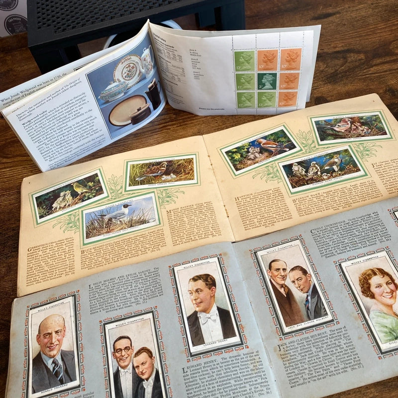 Vintage Cigarette Cards & Stamp Booklet Radio Celebrities, Birds & Wedgwood Lot