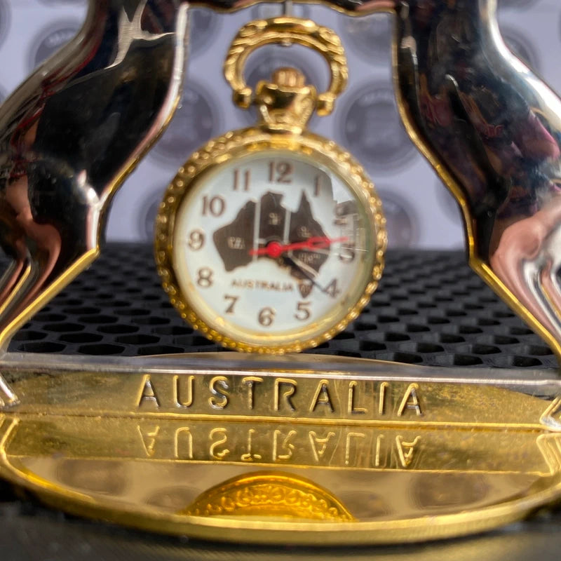Kangaroo Australia Desktop Clock Working Vintage Retro Collectible Souvenir UK