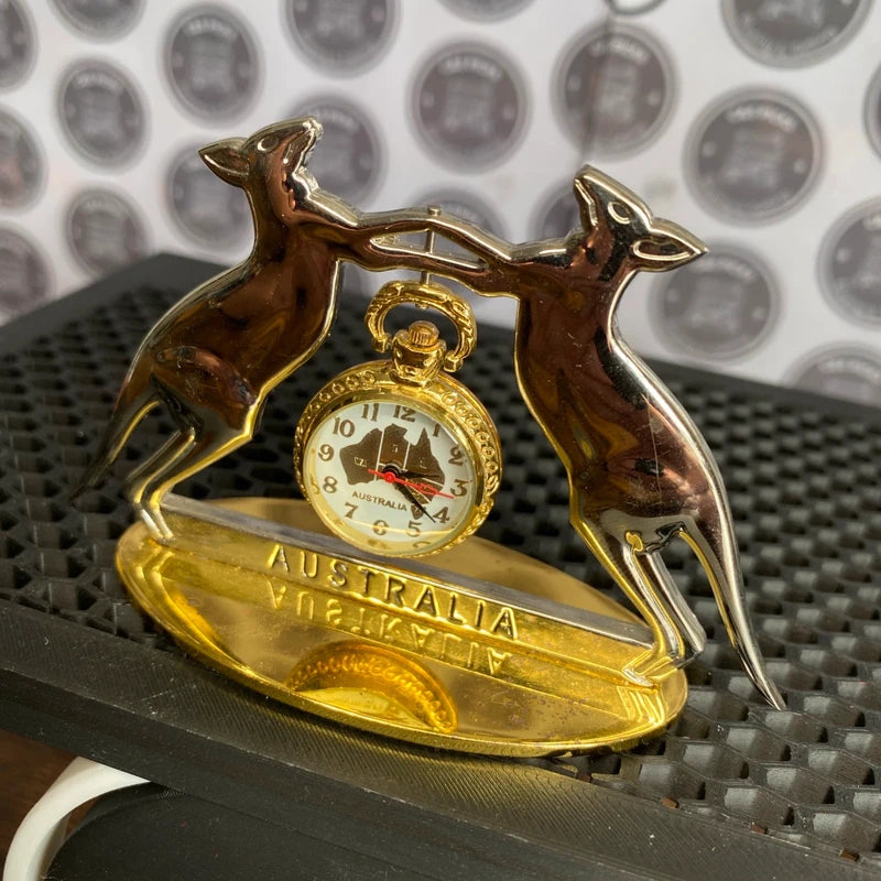 Kangaroo Australia Desktop Clock Working Vintage Retro Collectible Souvenir UK