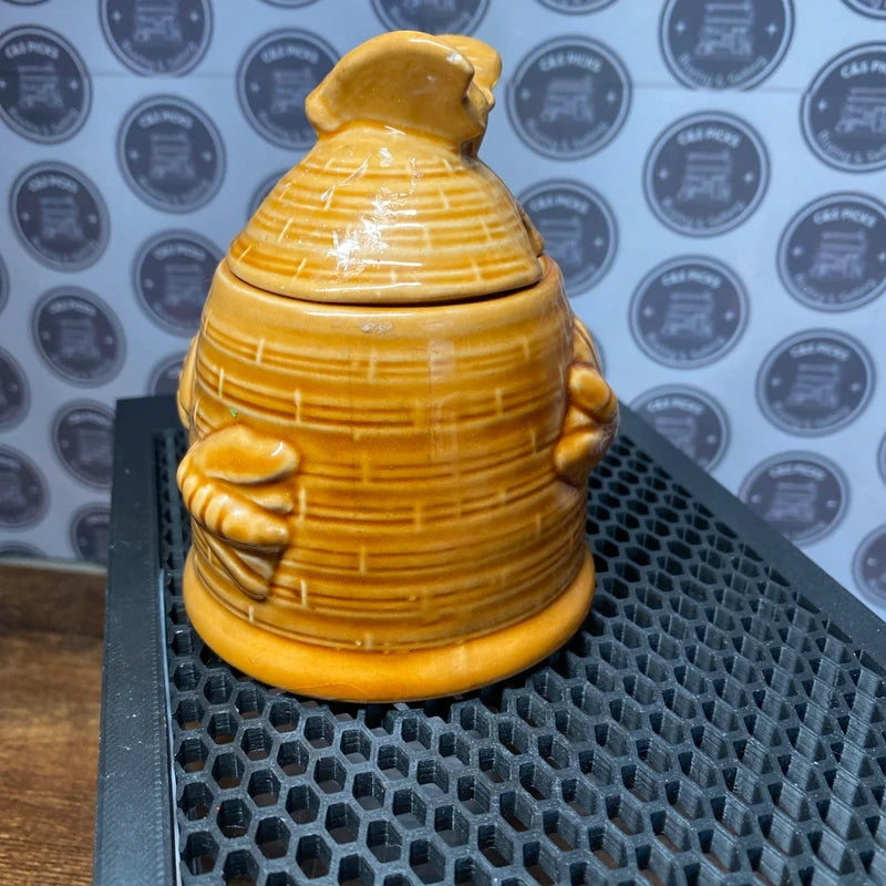 Vintage Honey Pot with Bee Design Ginger Jar Decorative Storage Prop Collectable