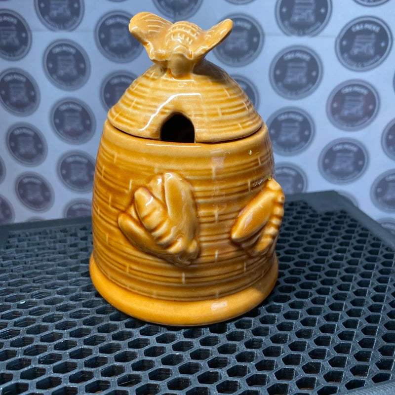 Vintage Honey Pot with Bee Design Ginger Jar Decorative Storage Prop Collectable