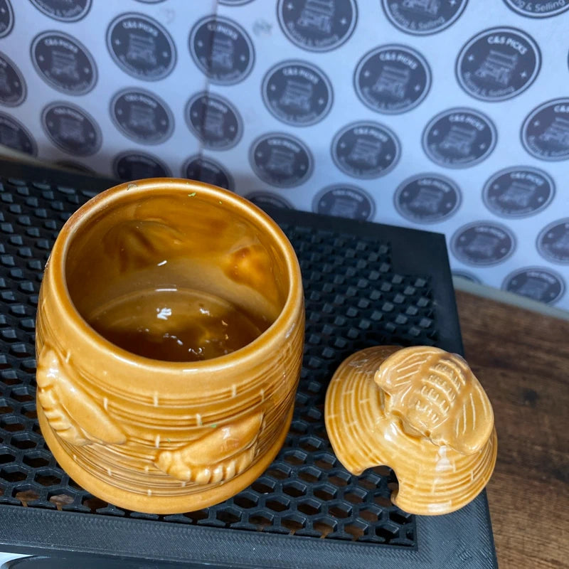Vintage Honey Pot with Bee Design Ginger Jar Decorative Storage Prop Collectable