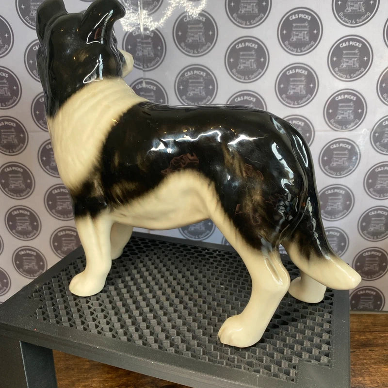 Vintage Coopercraft Border Collie Dog Figurine Ornament Ceramic Decor Mancave
