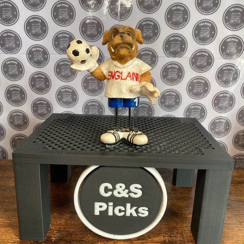 Vintage English French Bulldog England Football World Cup Goalie Decor Statue