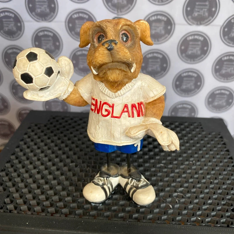 Vintage English French Bulldog England Football World Cup Goalie Decor Statue