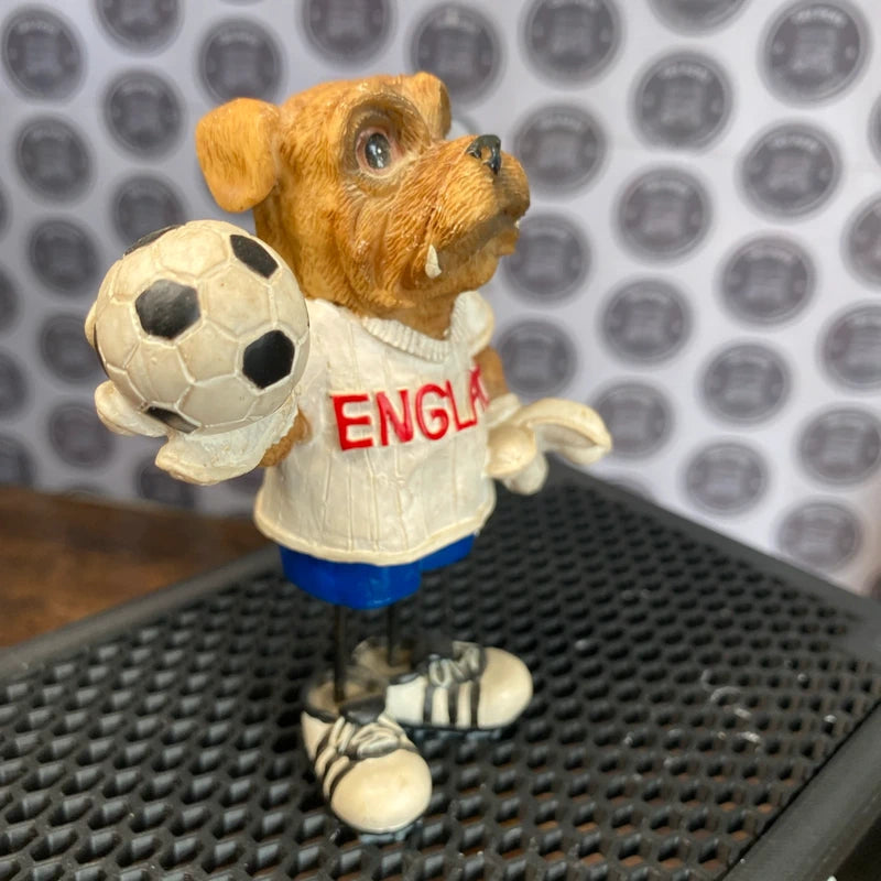 Vintage English French Bulldog England Football World Cup Goalie Decor Statue