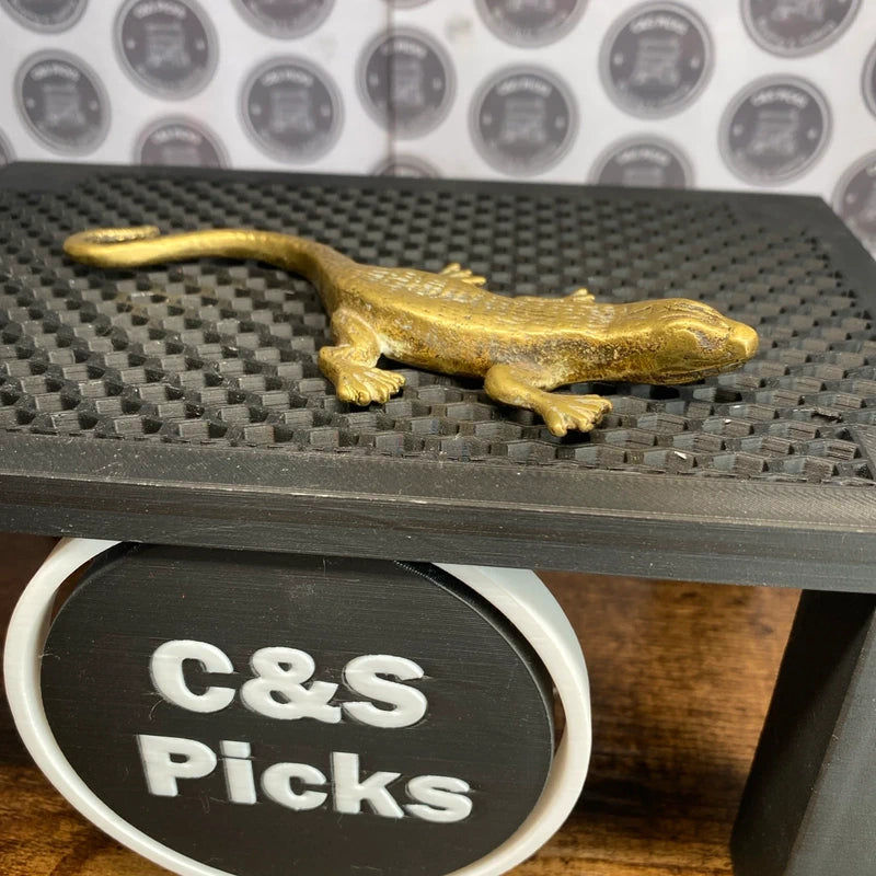 Vintage Solid Brass Lizard Reptile Figurine Ornament Paperweight Animal Decor