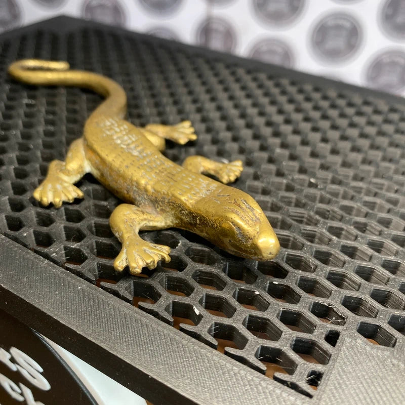 Vintage Solid Brass Lizard Reptile Figurine Ornament Paperweight Animal Decor