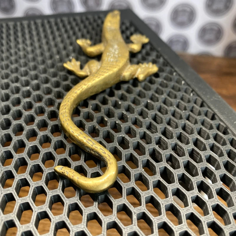 Vintage Solid Brass Lizard Reptile Figurine Ornament Paperweight Animal Decor