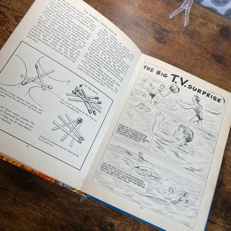 Bobbsey Twins Annual 1958 Vintage Children Hardcover Book Home Decor Retro Prop