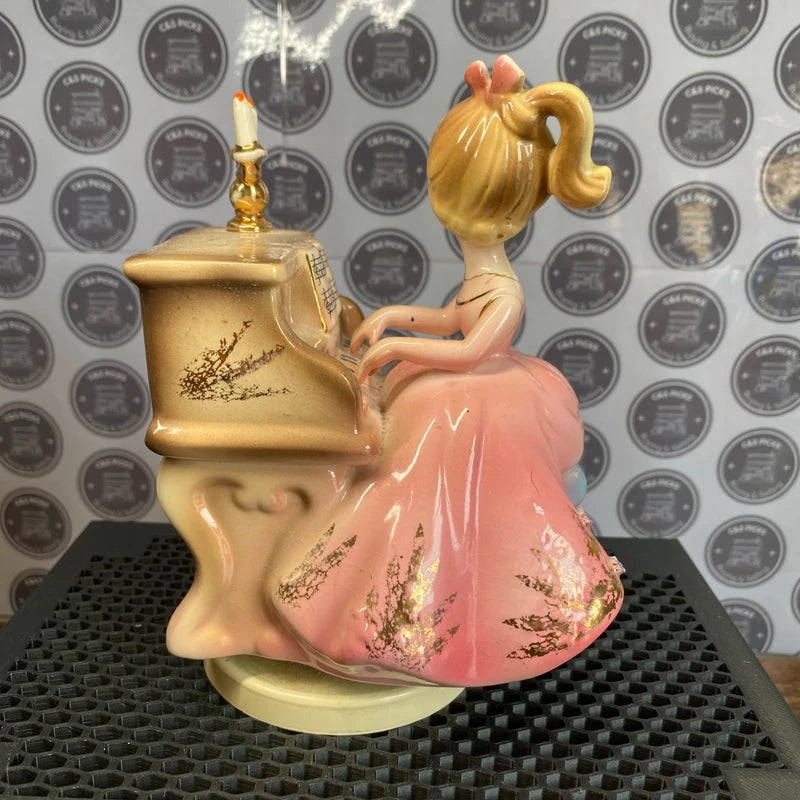 Vintage Josef Music Box Originals Tammy Girl Playing Piano Figurine Works Prop