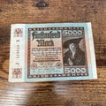 Vintage 1922 Germany 5000 Mark Post WWI Pre WWII Banknote Paper Money Kaiser