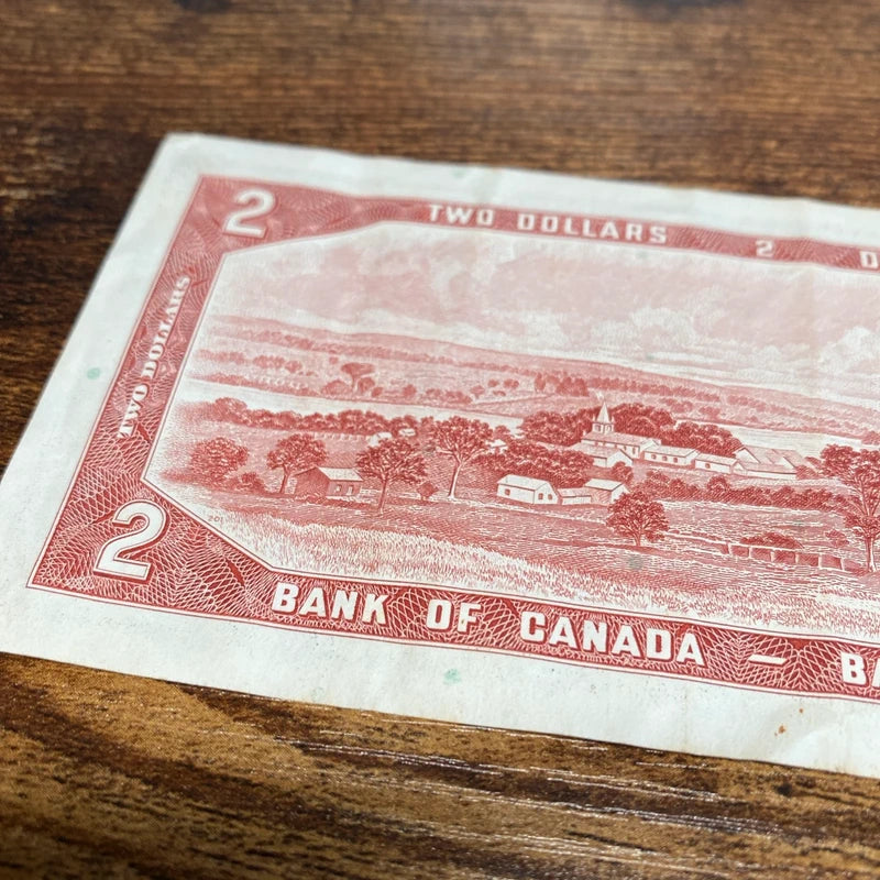 Vintage Bank of Canada Two Dollar Note Banknote Collectible Currency Money