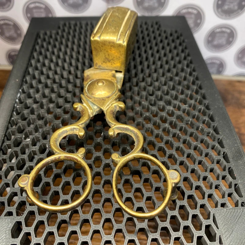 Antique 19 Century Brass Candle Snuffer Wick Trimmer Scissor Vintage Decor Prop